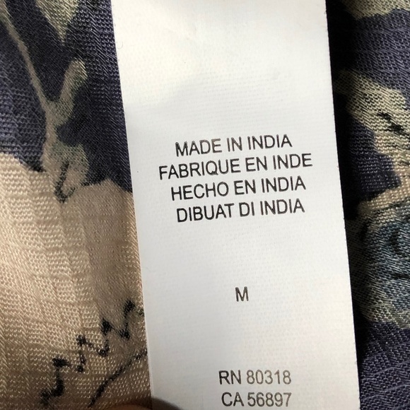 LUCKY Brand Floral Top Blouse Blue M EUC - Picture 6 of 14